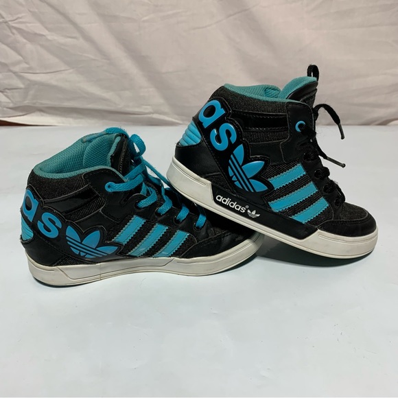 Adidas High Court Hi shoes black /blue size 12K - Picture 12 of 14